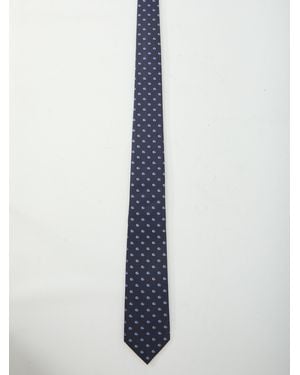 Gucci Double G Silk Jacquard Tie - Blue