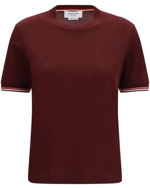 Thom Browne Wool-Blend T-Shirt - Red