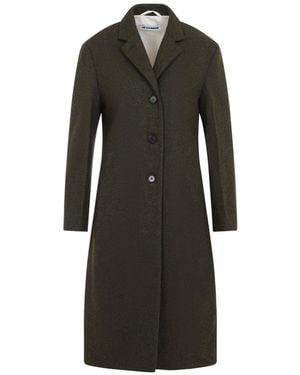 Jil Sander Slim Straight Knee-Lenght Coat - Black