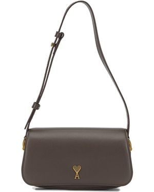 Ami Paris "Paris Paris" Small Shoulder Bag - Gray