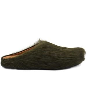 Marni Slip-On Shoes Sage Calf Hair - Green