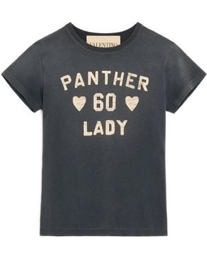 Valentino Rose Cotton T-Shirt - Black