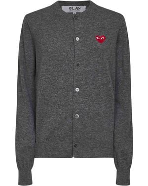 Comme des Garçons Cardigan Wool Heart Emblem - Gray