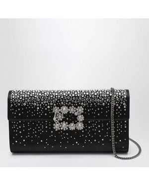 Roger Vivier Efflorescence Crystal-Embellished Clutch Bag - Black