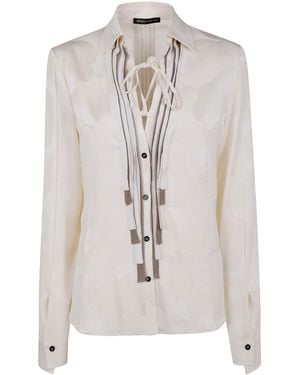 Ibrigu Kimono Shirt With Ruffles - White