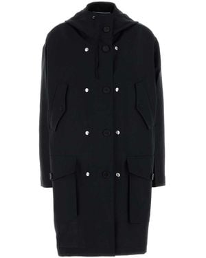 Prada Bleu Mohair Virgin Wool Parka - Blue