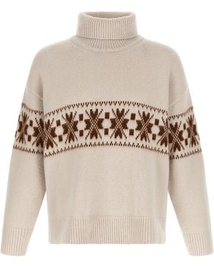 Kiton High Neck Sweater - White
