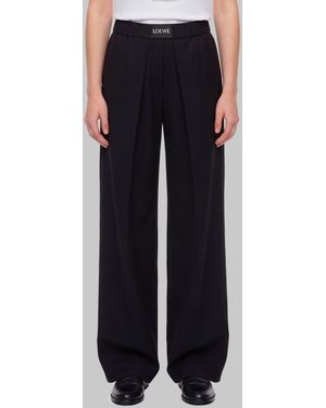 Loewe Elasticated Wool Pants - Black