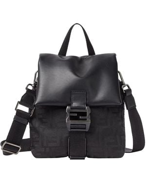 Fendi Nylon Satchel Crossbody Ff - Black