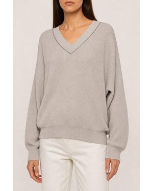 Brunello Cucinelli Light Cotton Sweater - Gray
