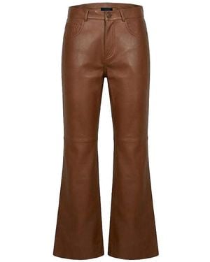 Haikure 'Flora' Leather Pants - Brown