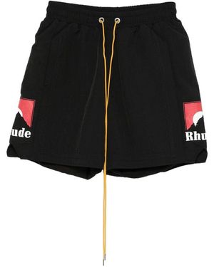 Rhude Logo-Detail Shorts - Black