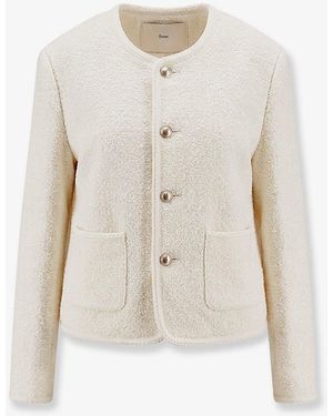DUNST Bouclé Tweed Blazer - White