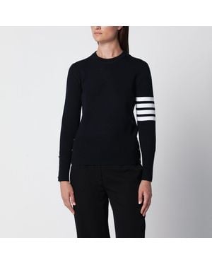 Thom Browne 4Bar Crewneck Sweater - Black