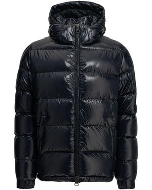 Herno Short Down Jacket With Logo - Black