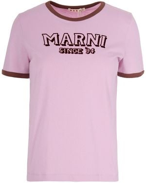 Marni T-Shirt With Contrasting Edges - Pink