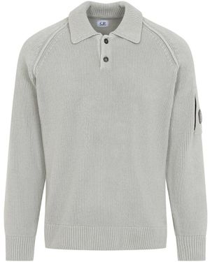 C.P. Company Flintgrey Chenille Polo - Gray