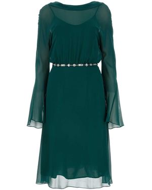ST ELEGANTE Bottle Silk Africa Dress - Green