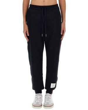 Thom Browne Classic Cotton Fleece Pants - Black