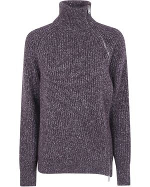 Mrz Zip Turtleneck Sweater - Purple