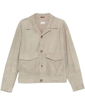 Brunello Cucinelli Suede Jacket - Natural