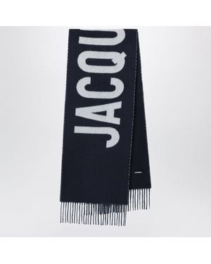 Jacquemus Wool Scarf With Logo - Blue