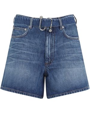 Max Mara Medio Vintage Cotton Fiesta Denim Shorts - Blue