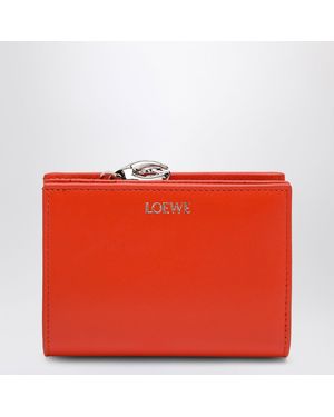 Loewe Claw Compact Leather Wallet - Red