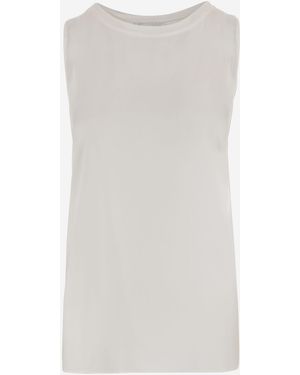 Q.WIN Sleeveless Top Stretch Cotton - White
