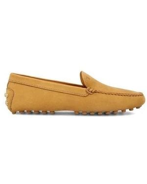 Tod's "Gommino" Leather Loafers - Natural