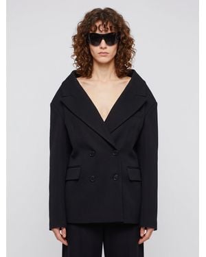 Balenciaga Wool Stola Jacket - Black
