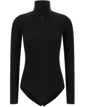Courreges 'Jersey Mockneck' Bodysuit - Black