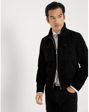 Brunello Cucinelli Leather Zip Jacket - Black
