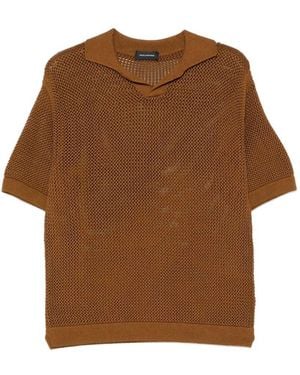 Tagliatore Open Knit T-Shirt - Brown