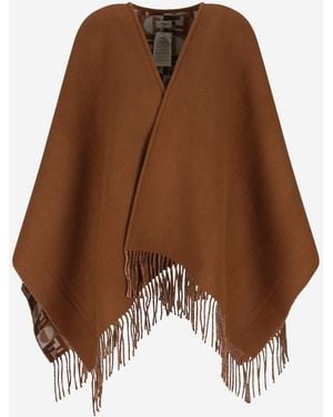 Fendi Wool And Cashmere Cape - Brown
