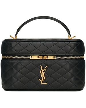 Saint Laurent Lambskin Gaby Vanity Bag - Black