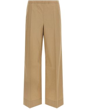 Moncler Grosgrain Logo Patch Pants - Natural