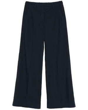 Incotex Ilya Wide-Leg Cotton Pants - Blue