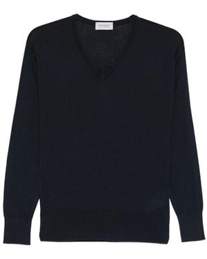 John Smedley Sea Island Cotton Sweater - Blue