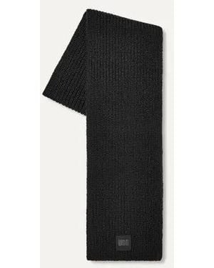 UGG Thick Ribbed Knit Scarf - Black
