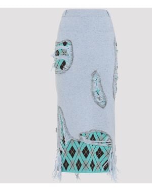 Moschino Midi Knit Skirt - Blue