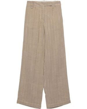 Alysi Linen Tailored Pants - Natural