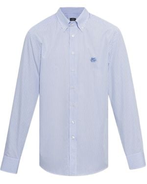 Etro Striped Button-Up Shirt - Blue