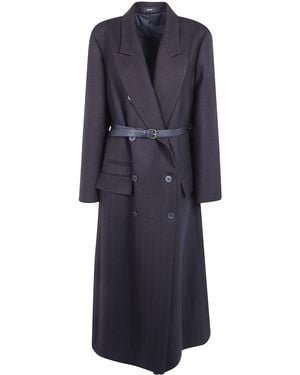 Ibrigu Wool Coat With Wide Sleeves - Blue