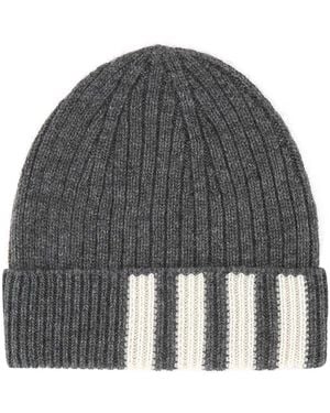 Thom Browne Four-Striped Knitted Bennie - Gray