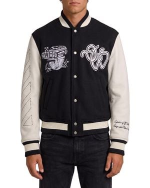 Off-White c/o Virgil Abloh Cat Off College Jacket - Blue