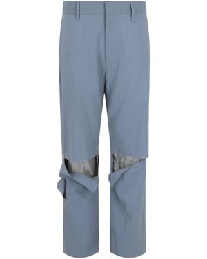 Givenchy Destroyed Straight Fit Pants - Blue