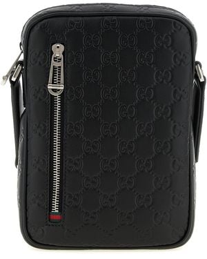 Gucci 'Gg Emblem' Small Crossbody Bag - Black