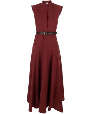 max mara burgundy dress Max Mara Studio Campo Silk Midi Dress