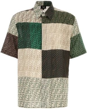 Fendi Linen Shirt With All-Over Ff Print - Multicolor